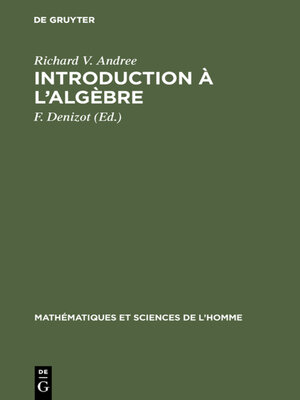cover image of Introduction à l'algèbre